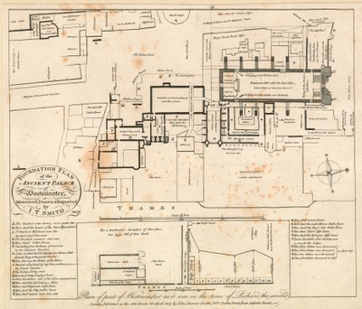 Plan eines Teils von Westminster zur Zeit von Richard II. von John Thomas Smith